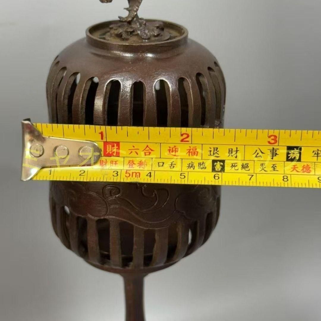銅製 香炉 仙鶴宮灯香炉 室内檀香香炉 茶室禅意香炉 装飾品