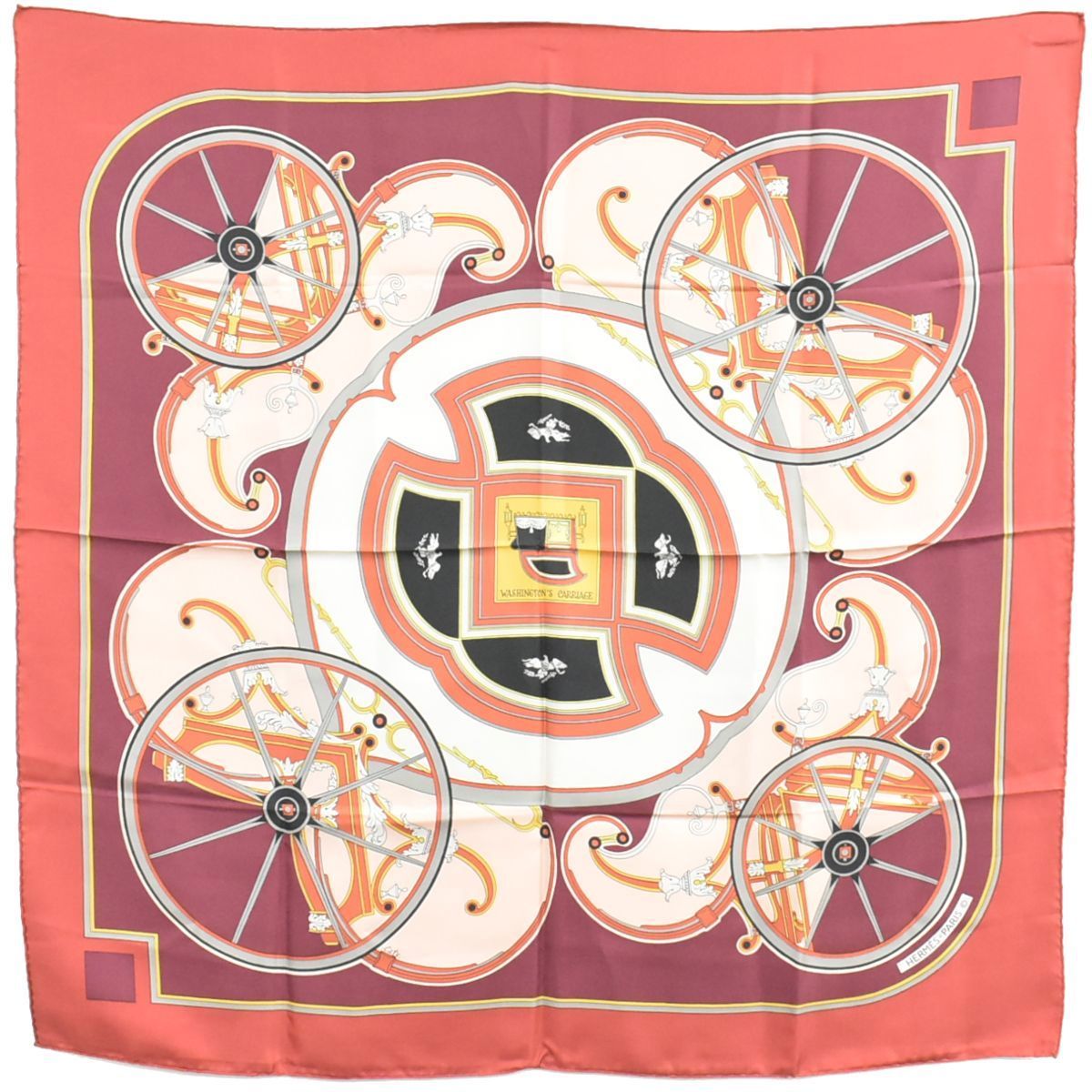 HERMES エルメス スカーフ カレ90 ワシントン馬車　WASHINGTON HERMES エルメス スカーフ カレ90 ワシントン馬車 WASHINGTON