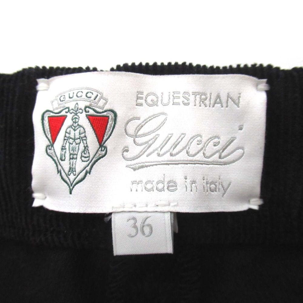 美品 GUCCI グッチ レザーパッチ ストレッチ ジョッキーパンツ  