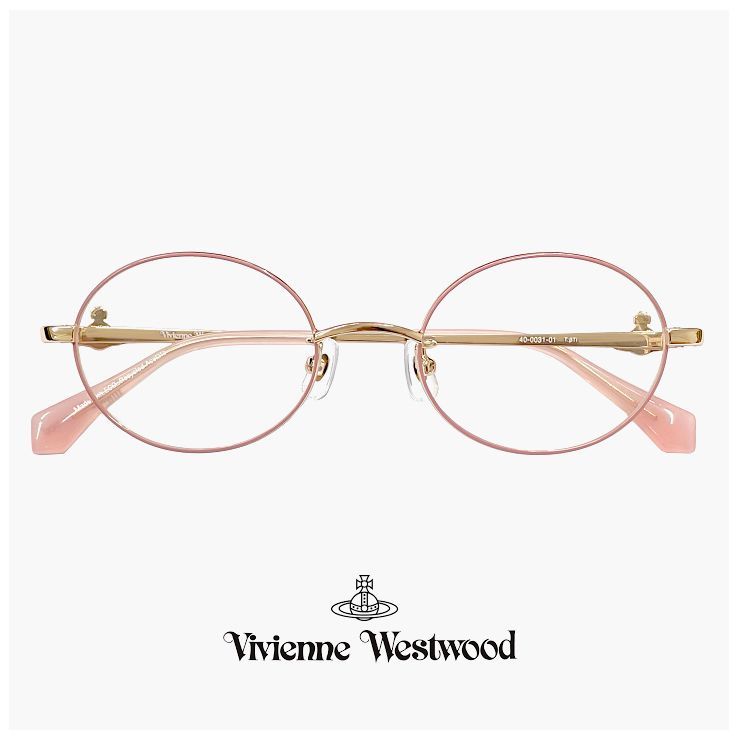 【新品】 ヴィヴィアン ウエストウッド メガネ 40-0031 c01 49mm レディース Vivienne Westwood 眼鏡 女性 40-0031-1 オーバル 型 メタル フレーム オーブ βチタン titanium ダミーレンズ発送