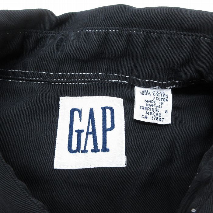 XL/古着 ギャップ GAP　長袖 ブランド シャツ メンズ 00s 大きいサイズ コットン 黒 ブラック 24aug29 中古 トップス