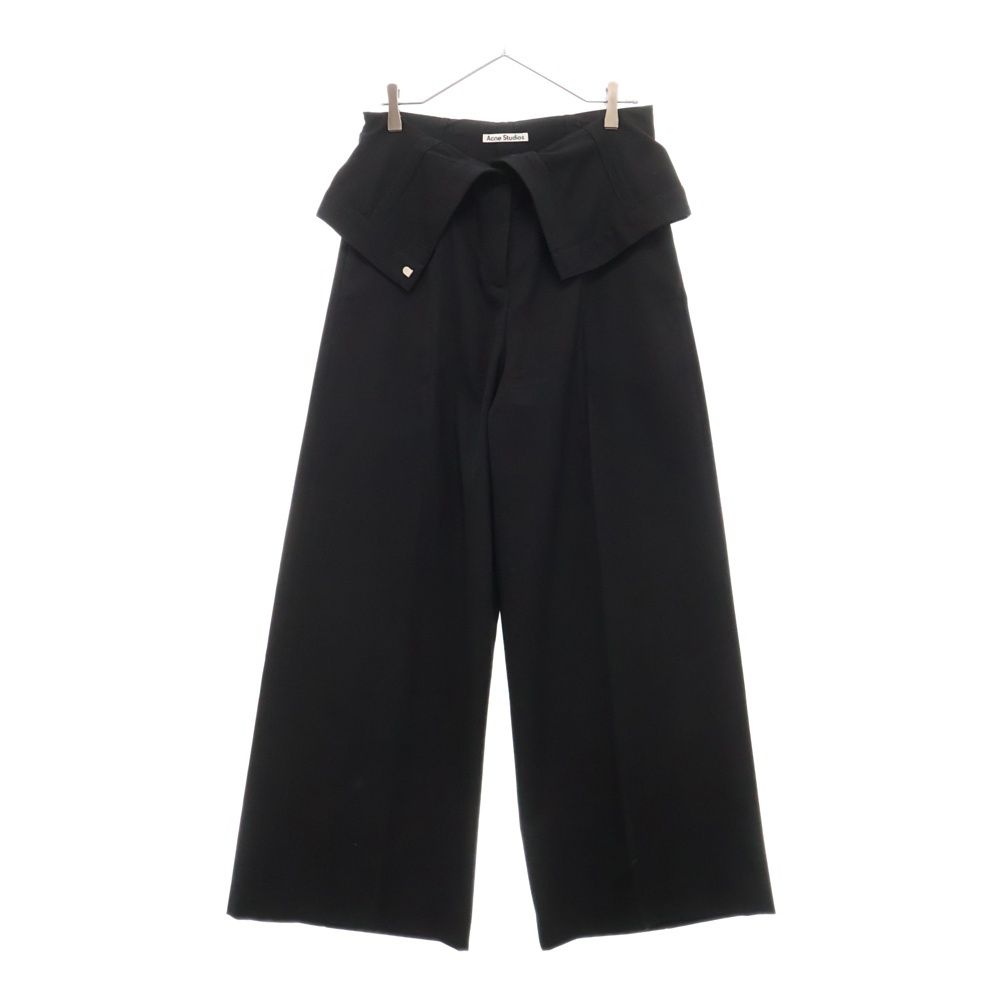 Acne Studios アクネ ストゥディオズ コットン センタープレス ワイドスラックスパンツ ブラック レディース FN-WN-TROU001227