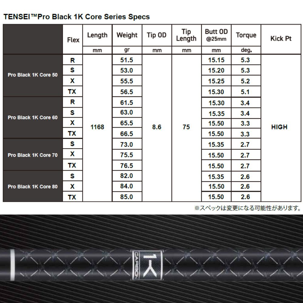 テンセイ 1K ホワイト　50X ドライバー用　タイトリストスリーブ付 テンセイ 1K ホワイト 50Xドライバー用 タイトリストスリーブ付 TENSEI