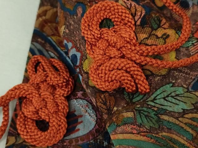 平和屋着物■極上　道中着　お召地　ロング丈　花鳥舞蝶文　逸品　DZAA7604kh5 平和屋着物□極上 道中着 お召地 ロング丈 花鳥舞蝶文 逸品