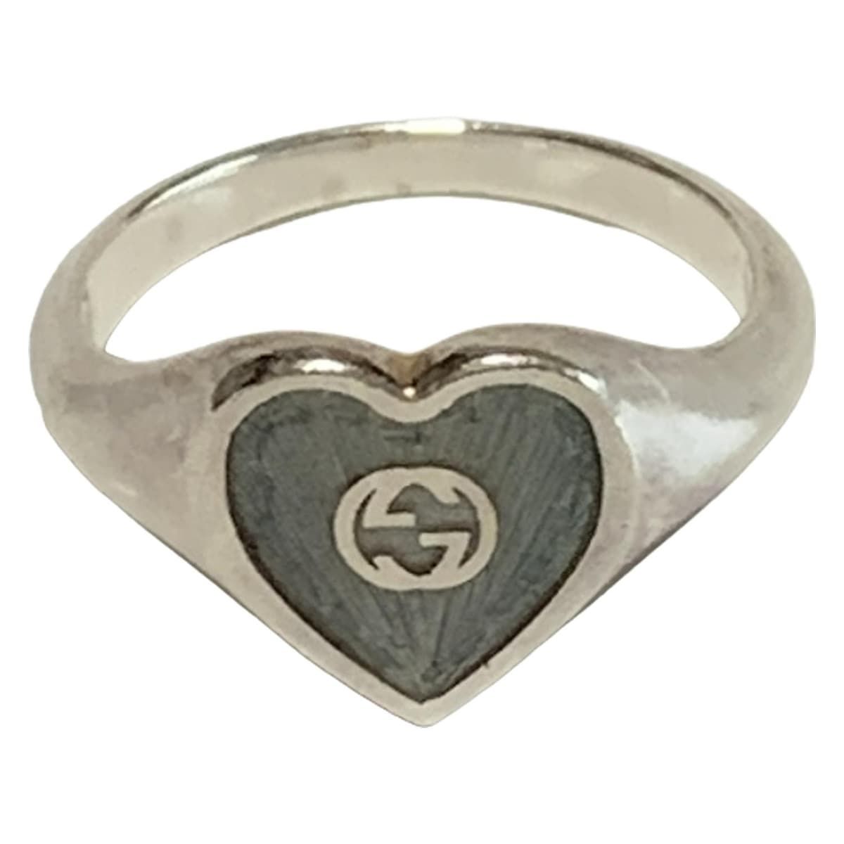 GUCCI(グッチ) リング インターロッキングG ハート付き シルバー