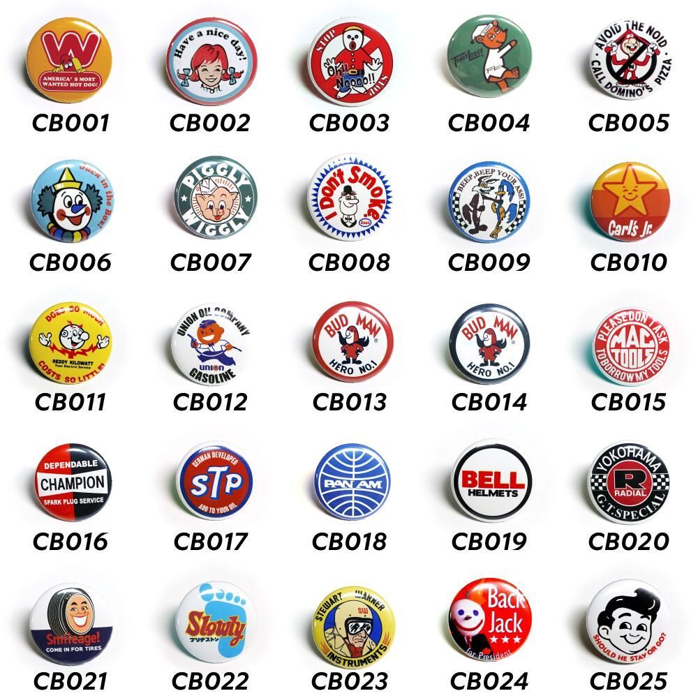 えらべる 缶バッチ 10個セット バッジ アメリカン雑貨 30mm レーシング