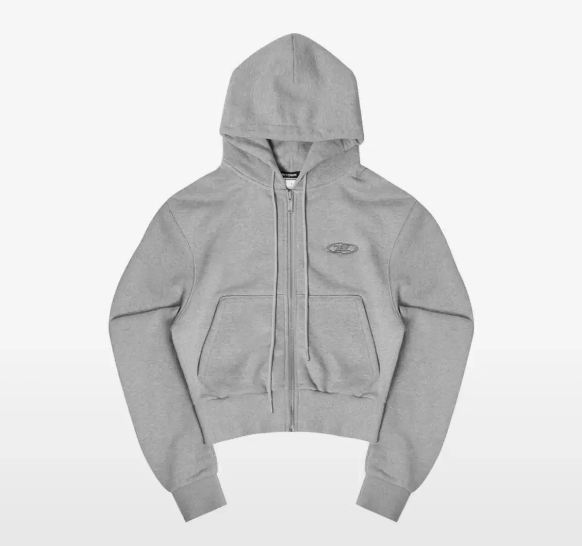 BORN TO WIN CHROME B CROP ZIP-UP HOODIE MELANGE