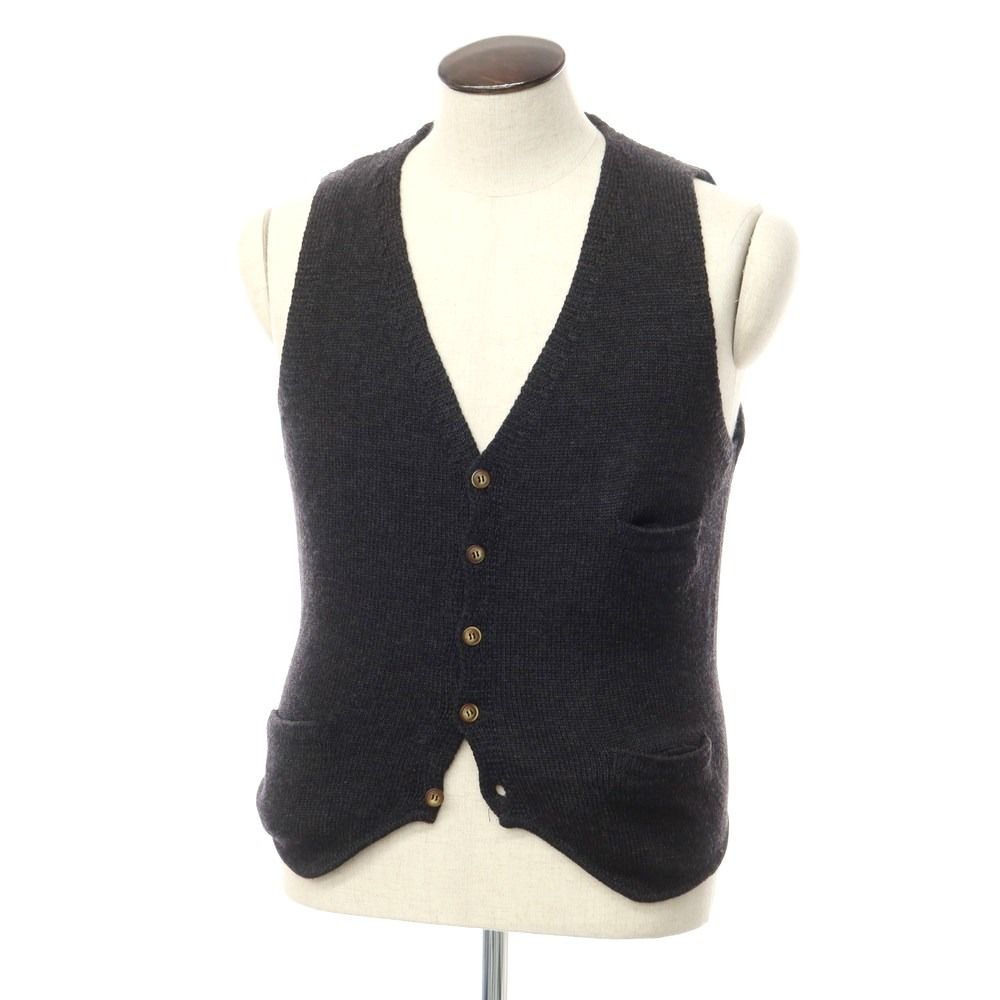 【中古】ルチアーノ バルベラ LUCIANO BARBERA ウール ニットベスト チャコール【サイズ48】【メンズ】