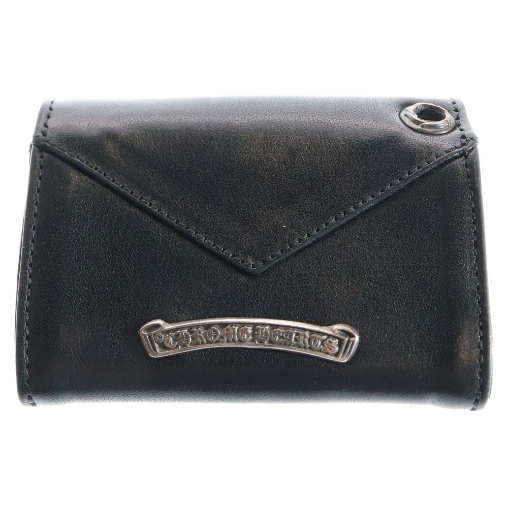 CHROME HEARTS クロムハーツ TINY WALLET タイニーレザーウォレット CHプラスボタン 財布 ブラック BCA 372