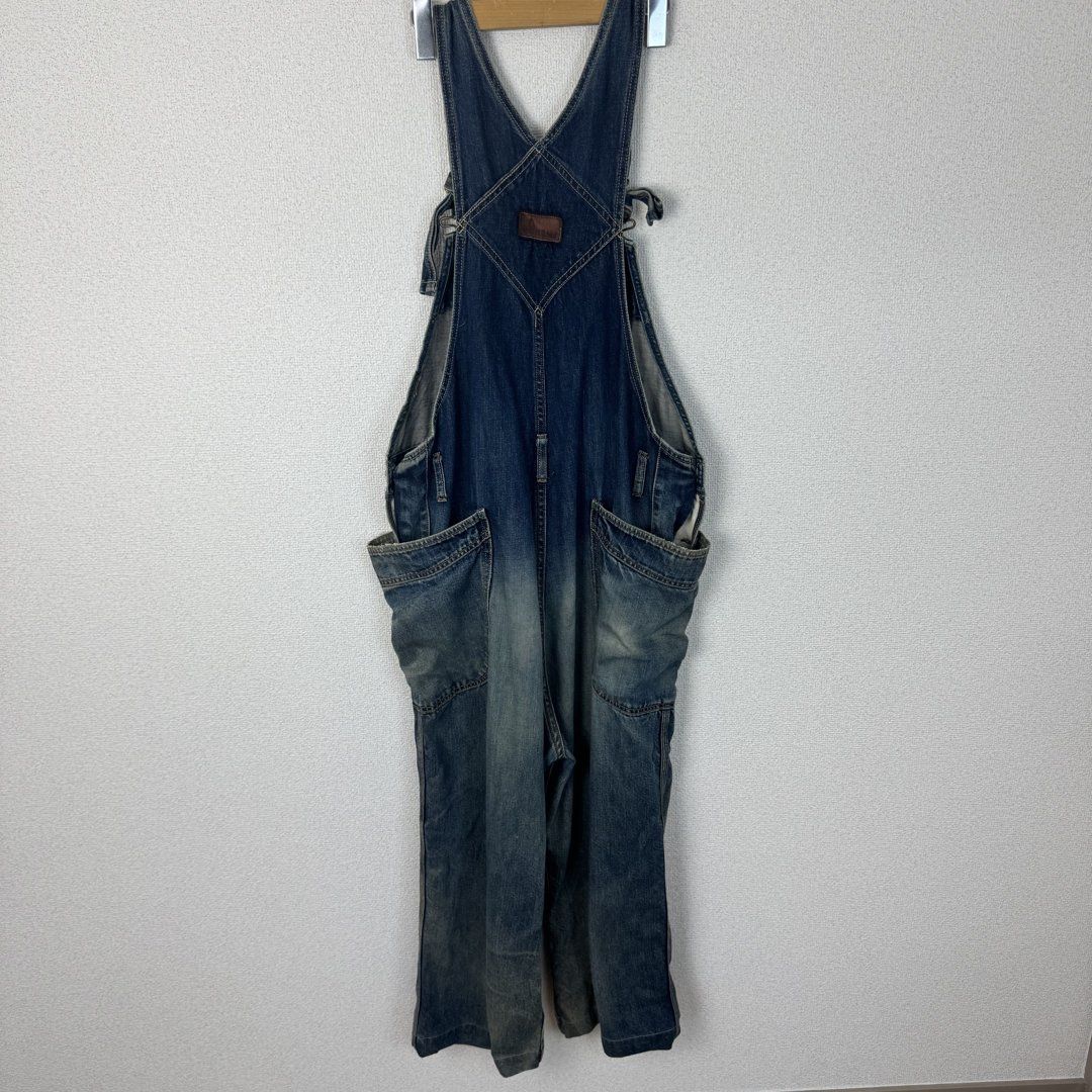 GOHEMP ゴーヘンプ オーバーオール デニム 色落ち ブルー メンズ 古着