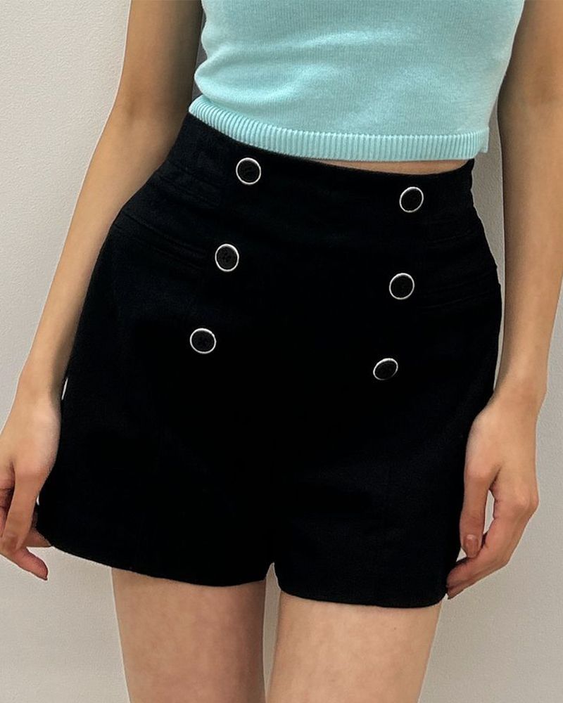 GYDA ジェイダ ハイウエストボタンショートパンツ 072520731801