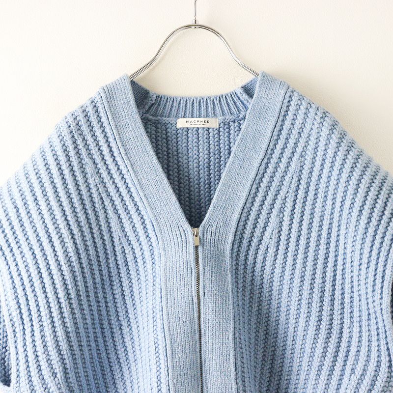 MACPHEE - 美品 定価20900円 2024AW トゥモローランド マカフィー MACPHEE ハイブリッドコットン ジップアップベスト S ブルー【2400014383942】 アウトドア 美品 定価20900円 2024AW トゥモローランド マカフィー