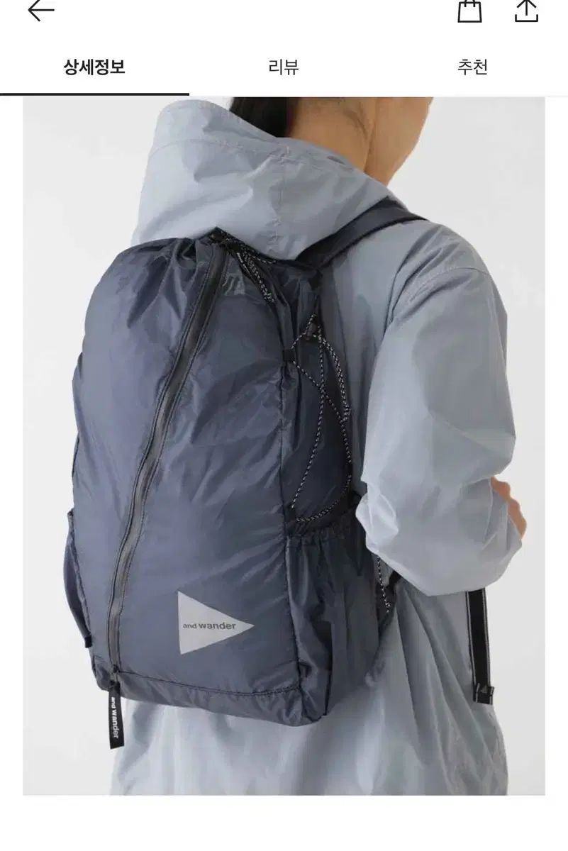 アンドワンダーandwander 실데이팩 ネイビー