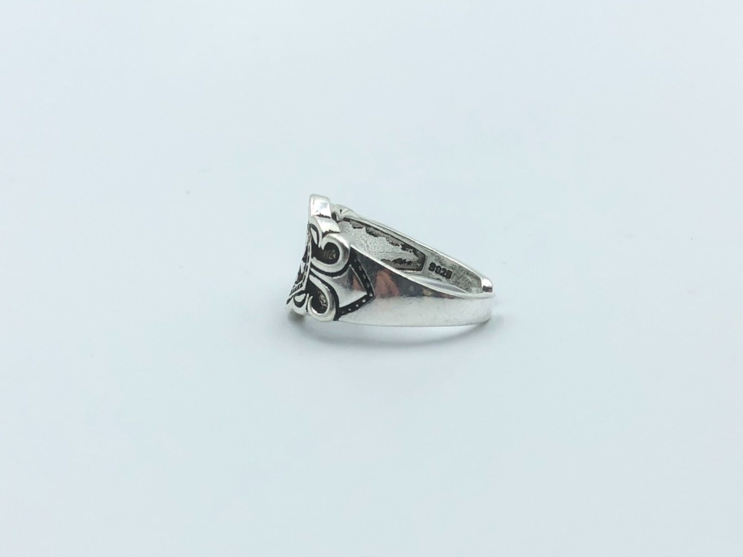 石入り デザイン リング シルバー925 シルバーアクセサリー デザインリング カレッジリング シルバー