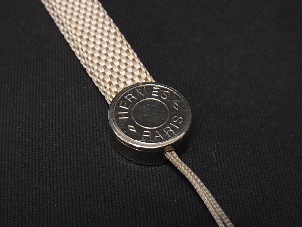 □極美品□ HERMES エルメス セリエ シルバー金具 携帯ストラップ 