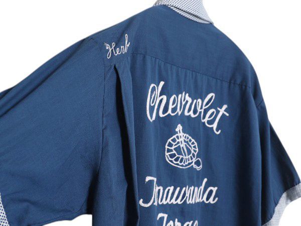 70s USA製 ヒルトン ボーリングシャツ チェーンステッチ 企業ロゴ 超激レアhiltonヒルトンボーリングシャツ70s刺繍USA製チェーン