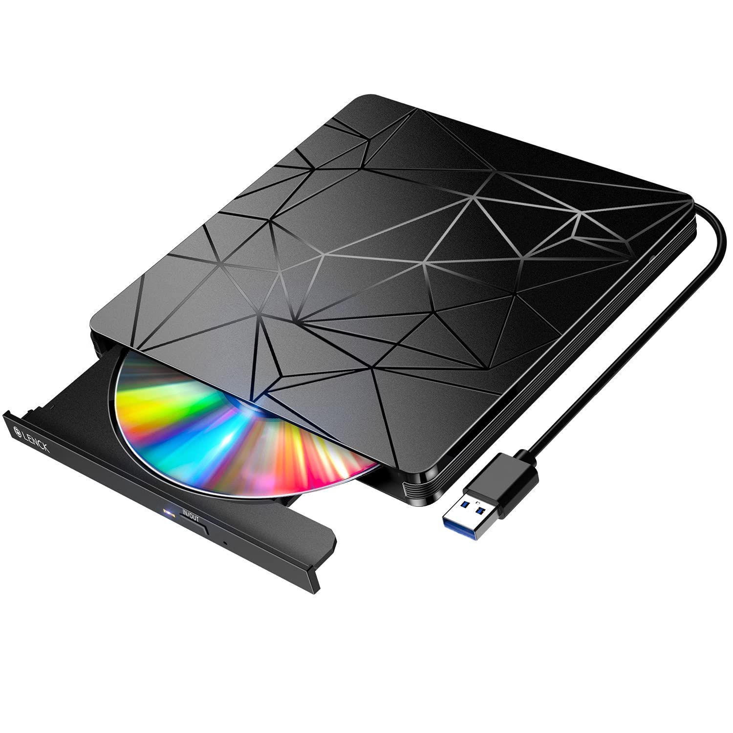 CD/DVD読取・書込 ポータブルドライブ 高速 プレイヤー DVD/CD 静音 USB3.0 外付け 超薄型 DVDドライブ
