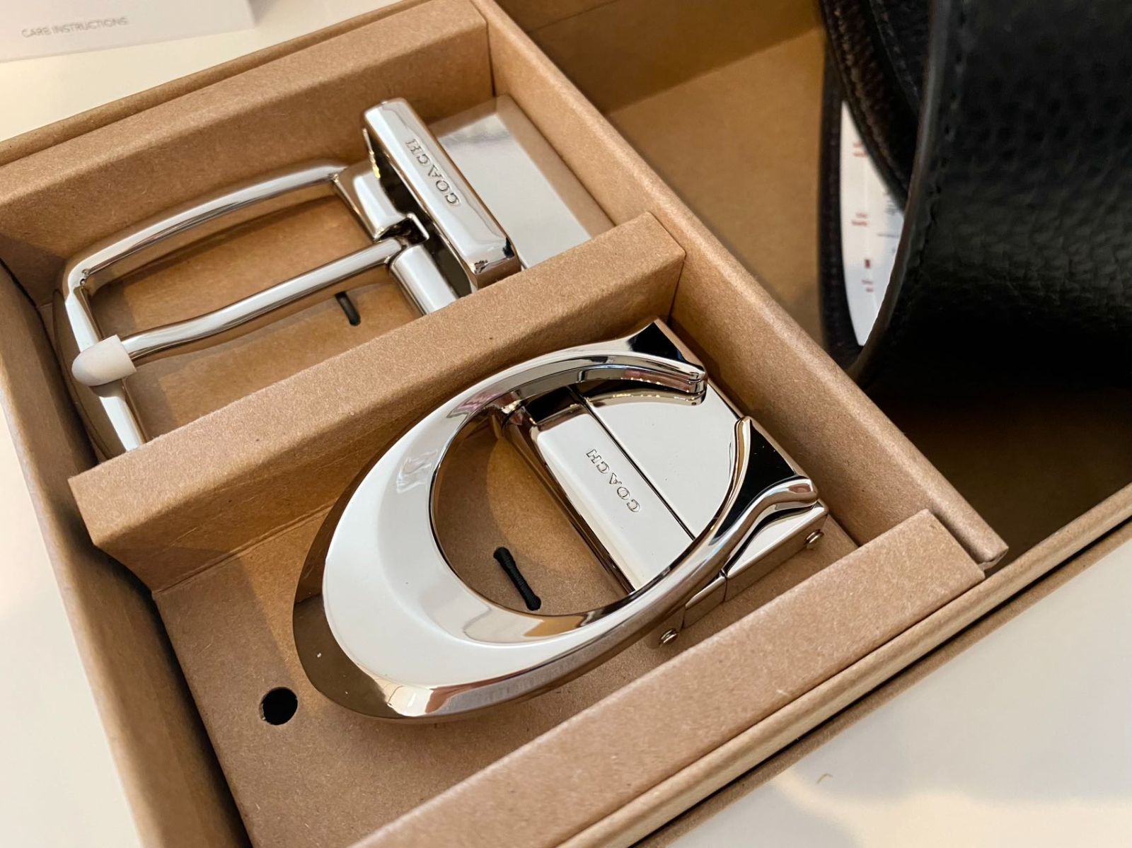 コーチ シンプル リバーシブル ベルト シルバーバックル 回転 男女兼用