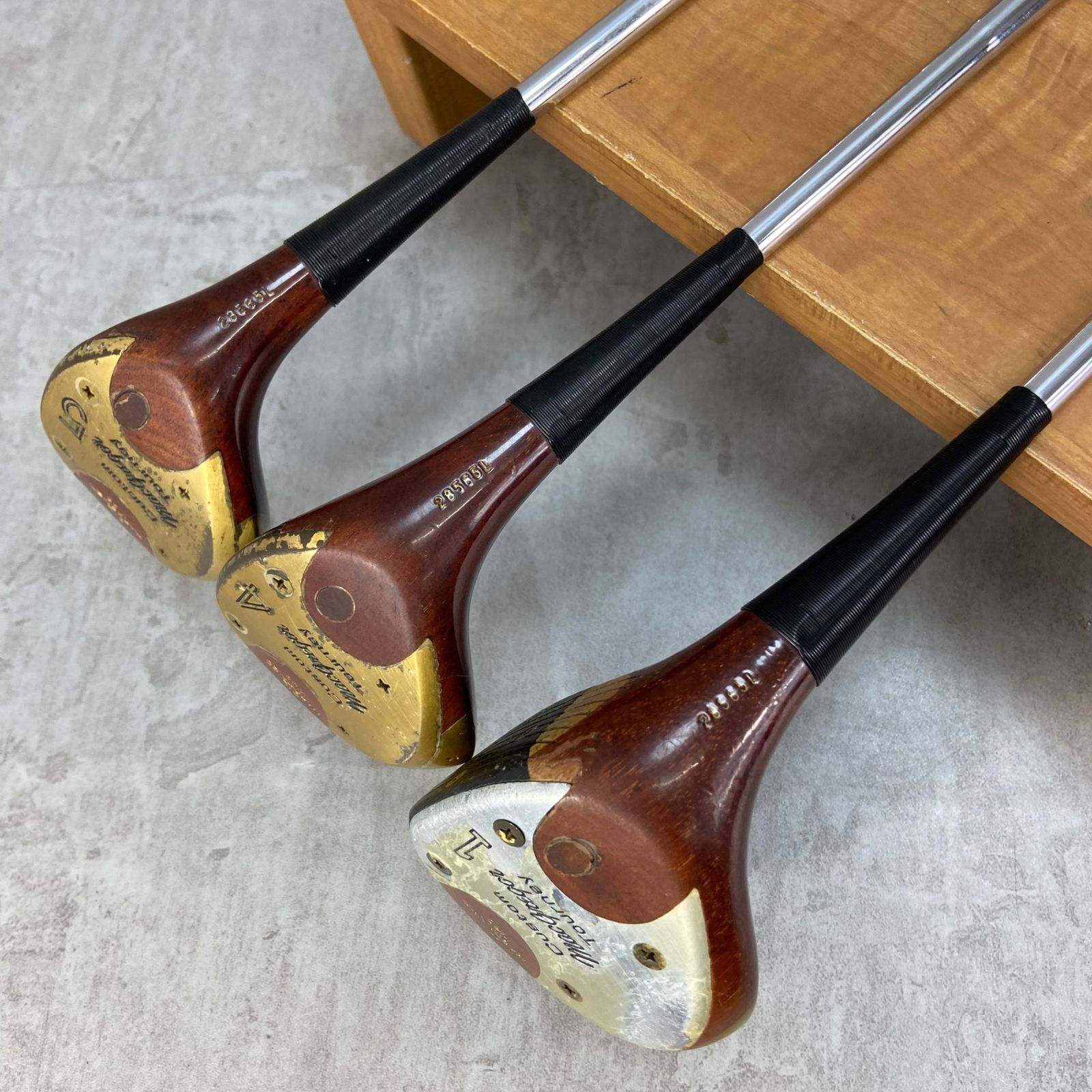 MacGregor - マグレガー　ターニー　カスタム　パーシモン　メンズゴルフ　ウッド3本セット　右利き用　DR　1W　木製　MacGregor 　Tourney　Custom マグレガー ターニー カスタム パーシモン メンズゴルフ ウッド3