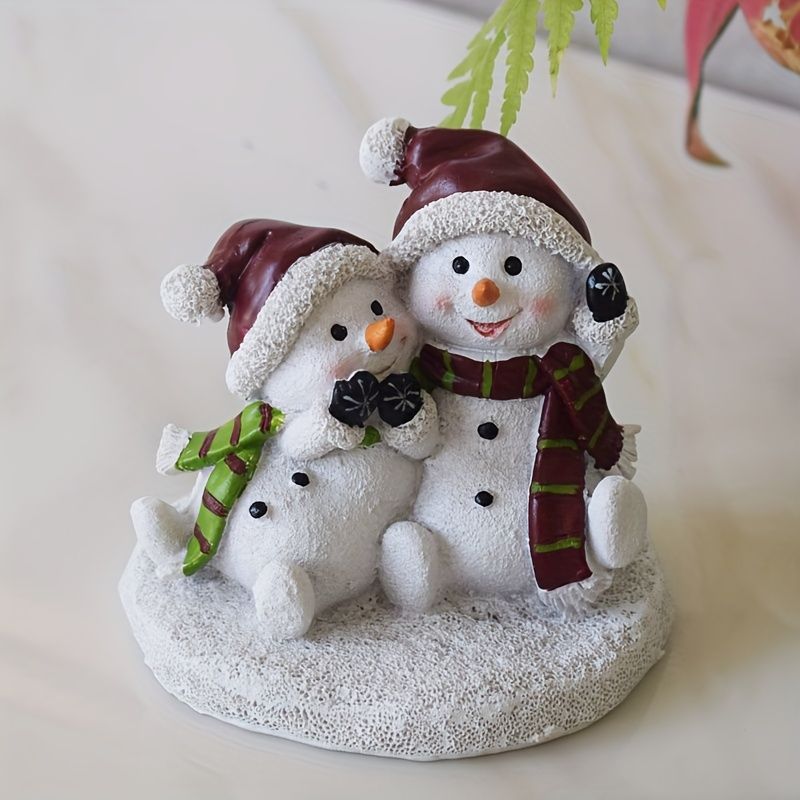 置物 オブジェ ガーデンオーナメント 2つの雪だるま スノーマン 可愛い 冬オブジェ 屋外 屋内 室内 インテリア 玄関 リビング ダイニング 装飾 庭 ガーデニング 装飾 ガーデン 可愛い ギフト インテリア用品 贈り物 雑貨