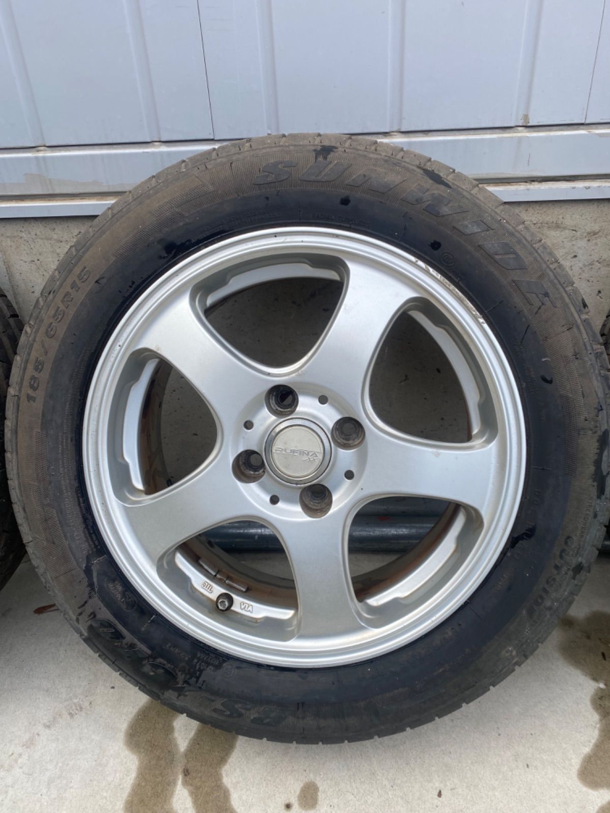 送料込 中古 RUFINA アルミホイール 15インチ サンワイド RS-ZERO 185 