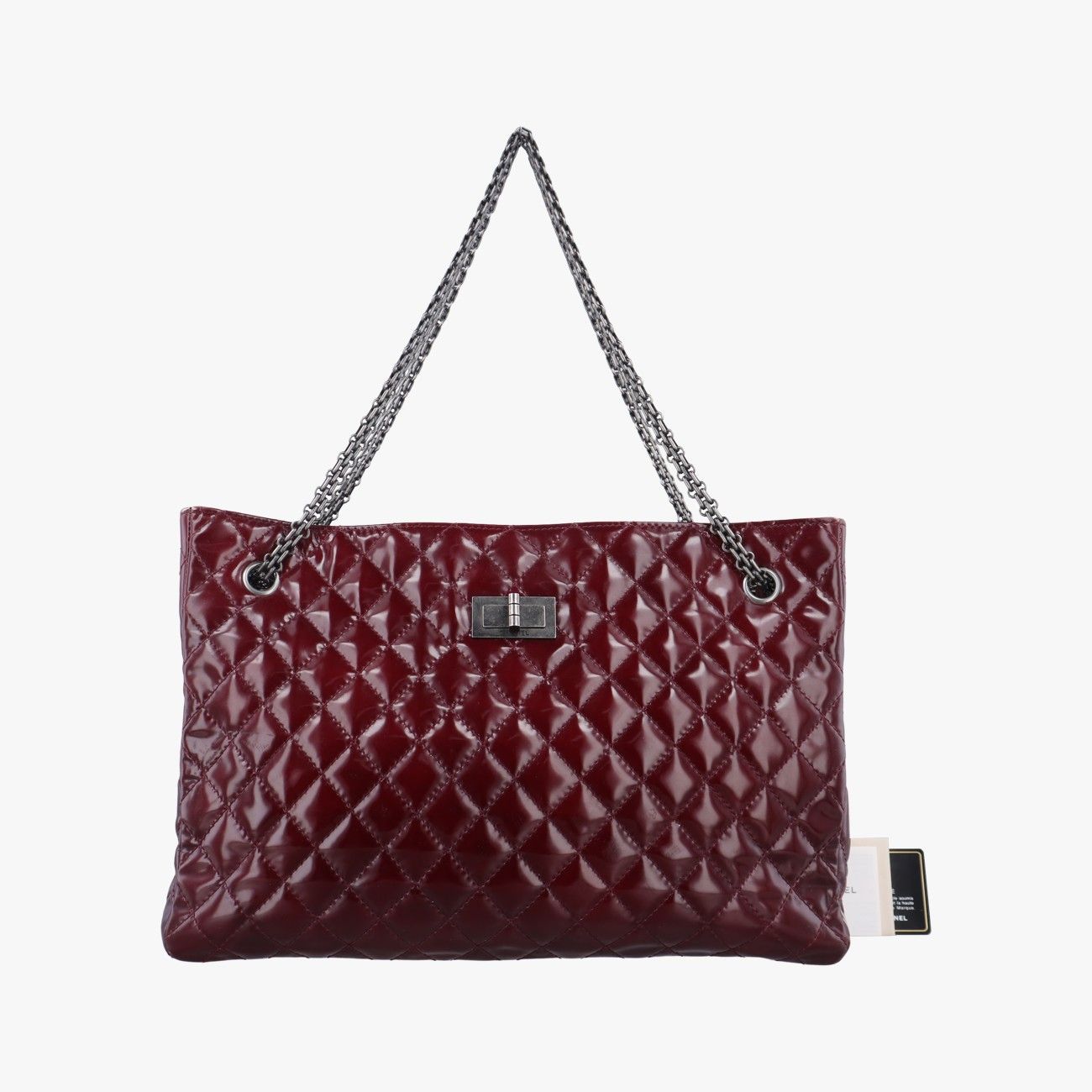 シャネルChanelマトラッセ 2.55 ショッパートート ワインレッド パテント A50976 15443509