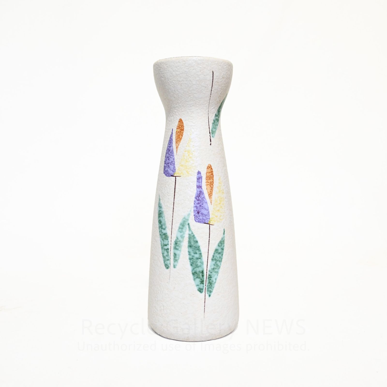 西ドイツ製 花瓶 チューリップ柄 推定1950〜60年代