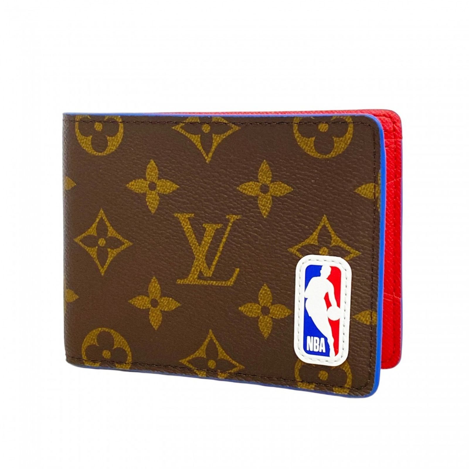 ルイ ヴィトン Louis Vuitton ルイ ヴィトン 札入れ モノグラム LV×NBA ポルトフォイユミュルティプル M80105 ブラウン レッド ブルーメンズ