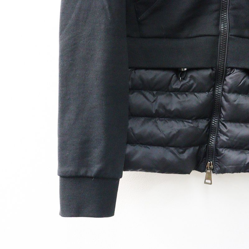 スウェット切替ダウンジャケット S｜ブラック