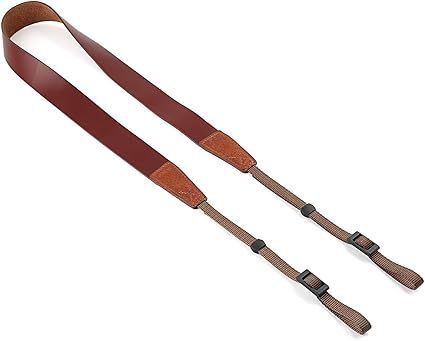 【在庫処分】[CANPIS] ネックストラップ 本革 調整可能 一眼レフ･ミラーレス一眼用 革部分の幅28mm ブラウン CP001
