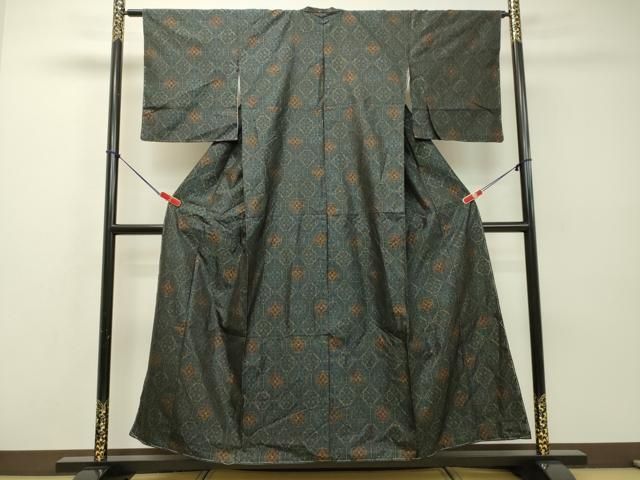 平和屋着物○本場大島紬 9マルキ 吉祥間道 正絹 逸品 CAAU9703vf