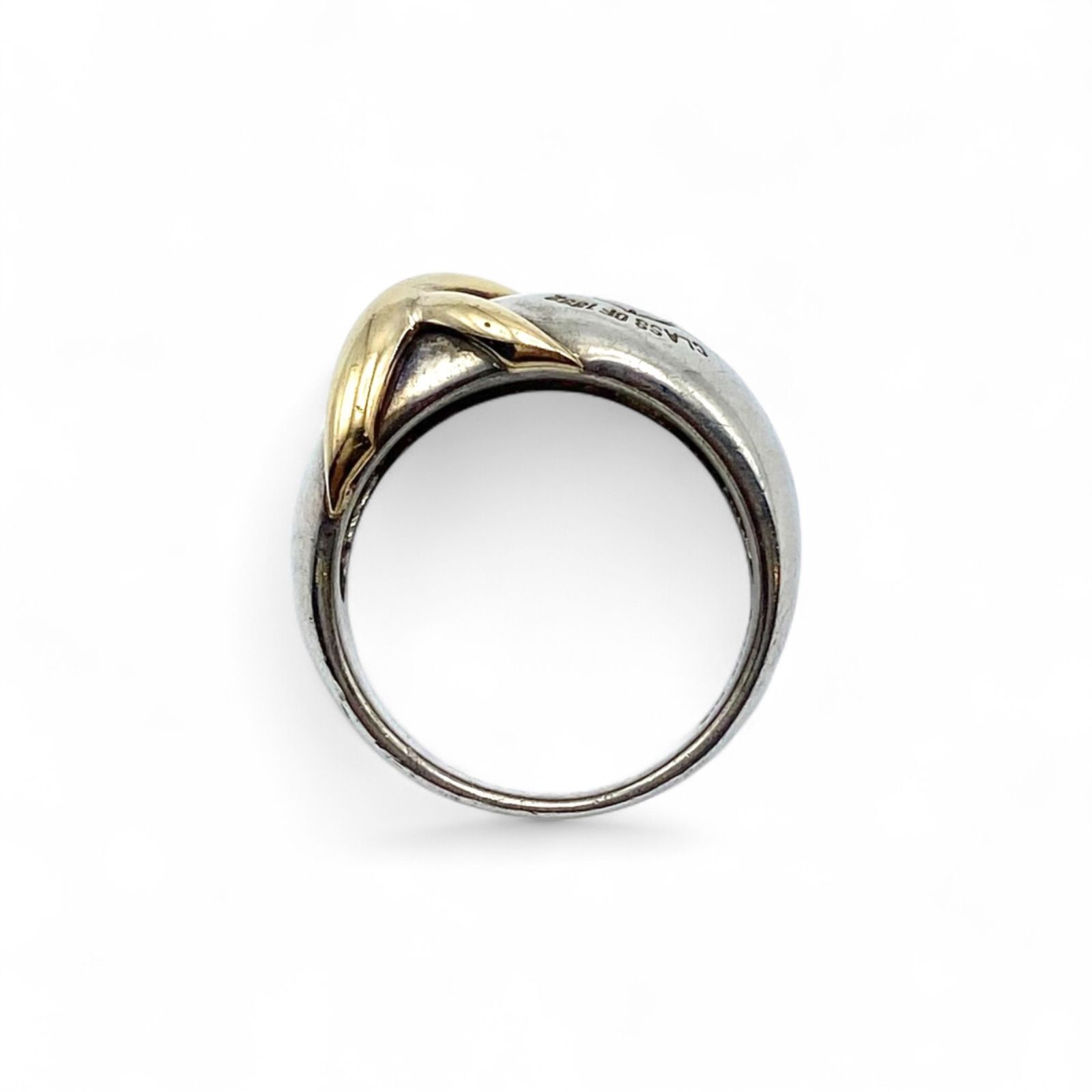 至高の逸品】K18 ゴールド 金 Silver 刻印 90s Vintage Design Ring