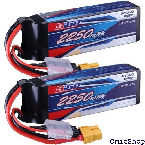 SIGP 11.1V 3S RCリポバッテリー25C 2250mAh XT60プラグ付き RC 飛行機