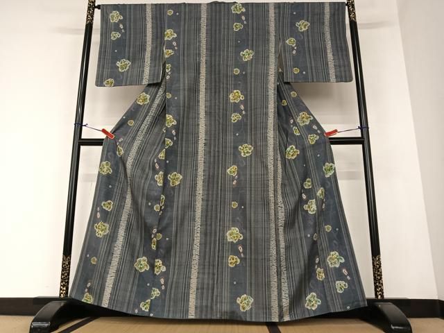 平和屋着物■上質な小紋　単衣　雲重ね文　正絹　逸品　未使用　AAAL0663Ack