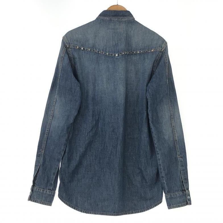 中古】VALENTINO ロックスタッズデニムシャツ 46 PV3DB93J4P6 ブルー 