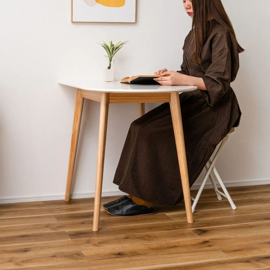 ２人掛 壁付けできる 半円 ダイニングテーブル 幅85cm ダイニング テーブル 1人暮らし 2人暮らし おしゃれ DINKS