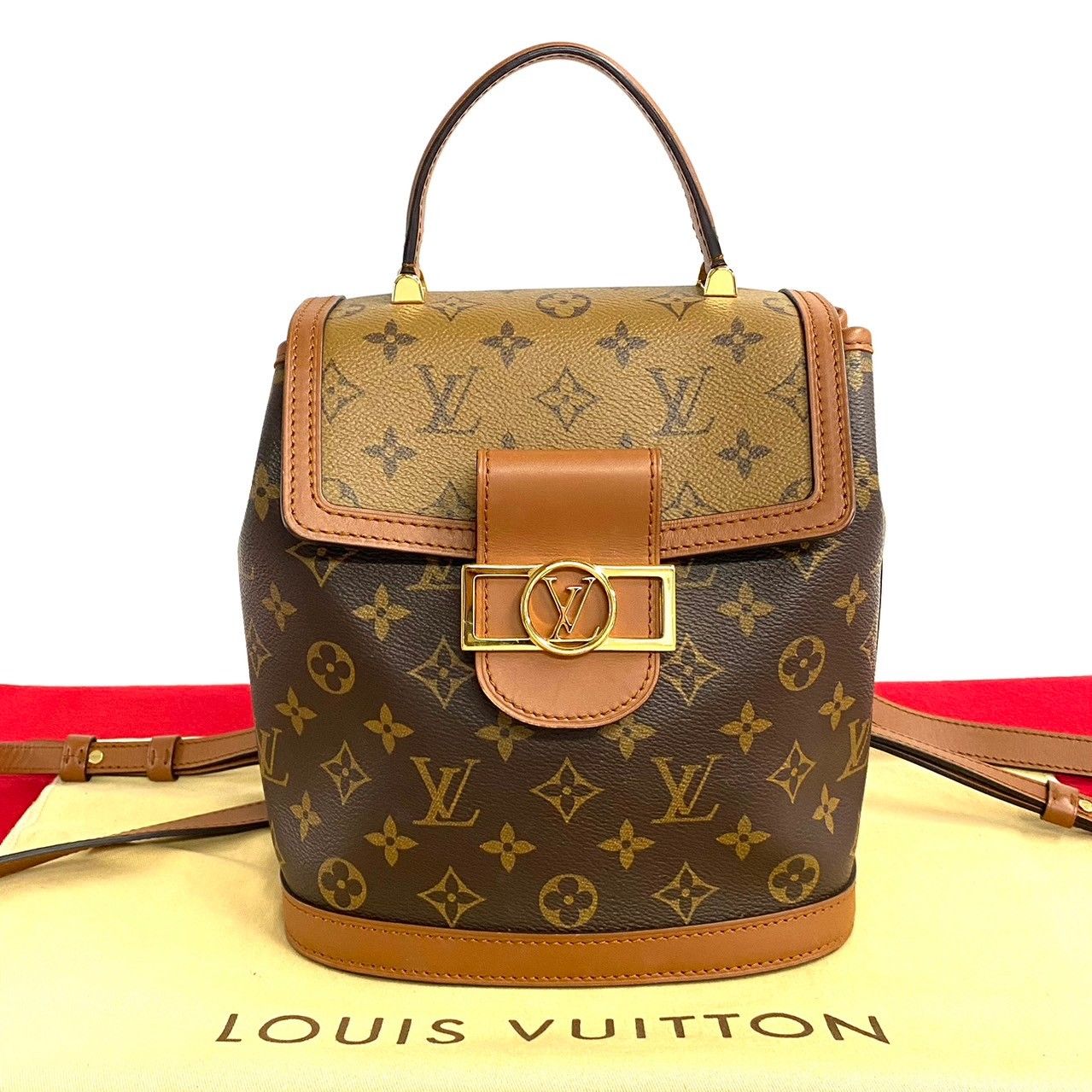 ほぼ未使用 LOUIS VUITTON ルイヴィトン ドーフィーヌ モノグラム レザー リュックサック バックパック デイバッグ ブラウン 23006  - メルカリ