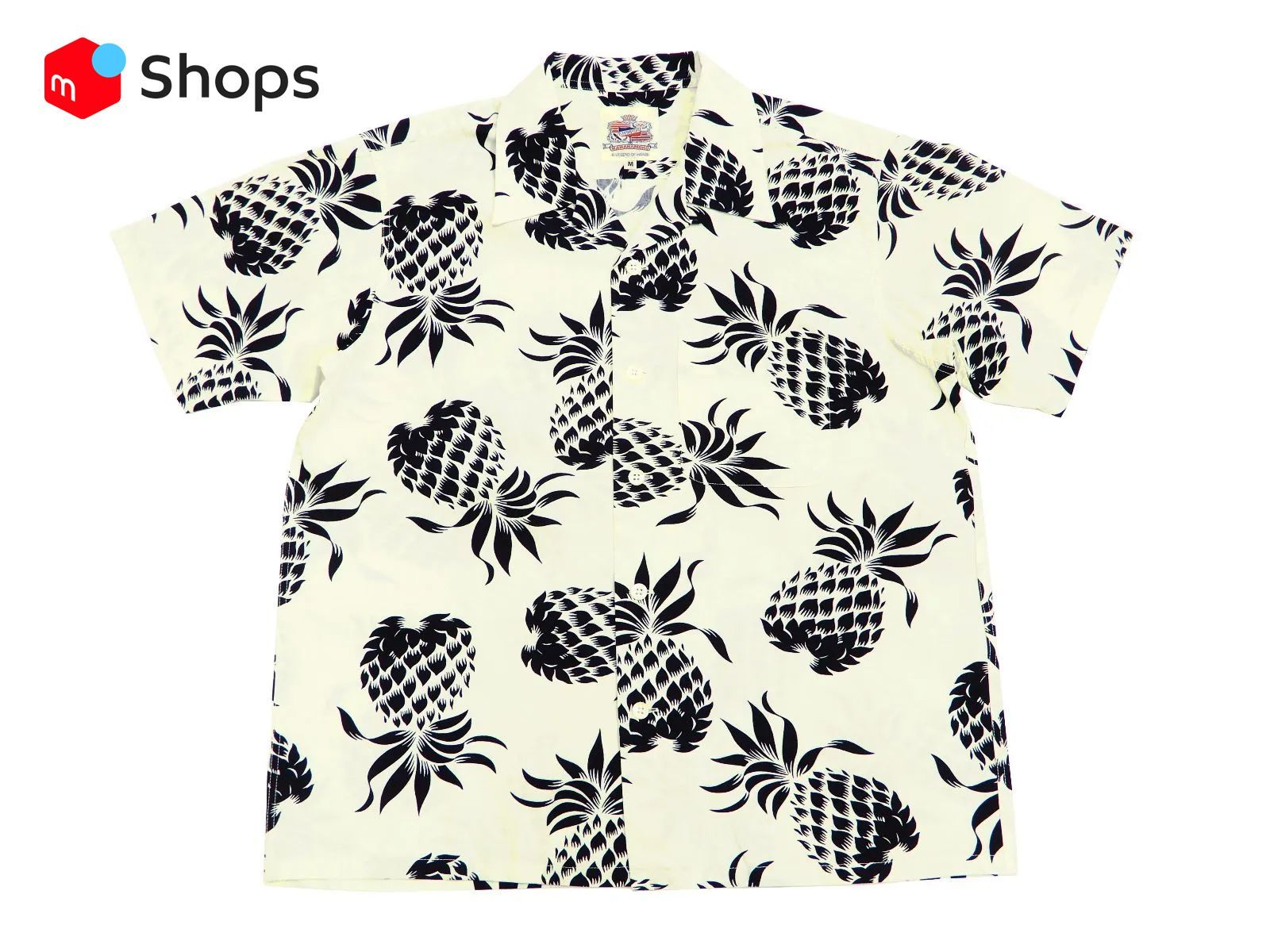 デューク カハナモク Duke Kahanamoku コットン アロハシャツ DK37811 パイナップル メンズ ハワイアンシャツ 半袖シャツ 東洋エンタープライズ オフ白