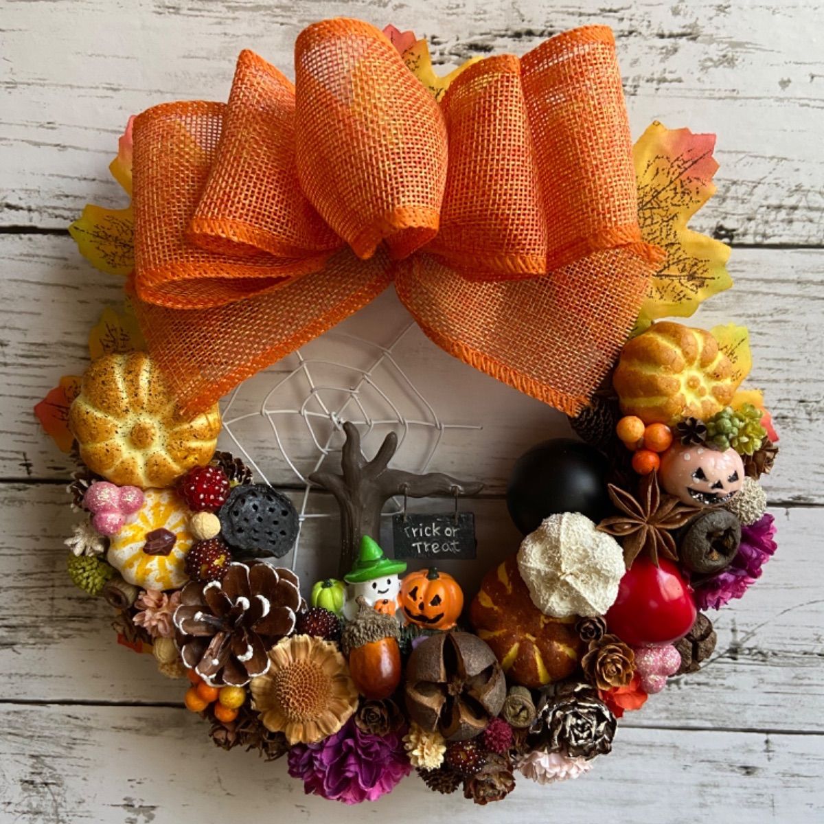 フラワーリース　ハロウィンリース　ハロウィンアレンジ 4-280ハロウィンリース フラワーリース ハロウィンアレンジHalloween