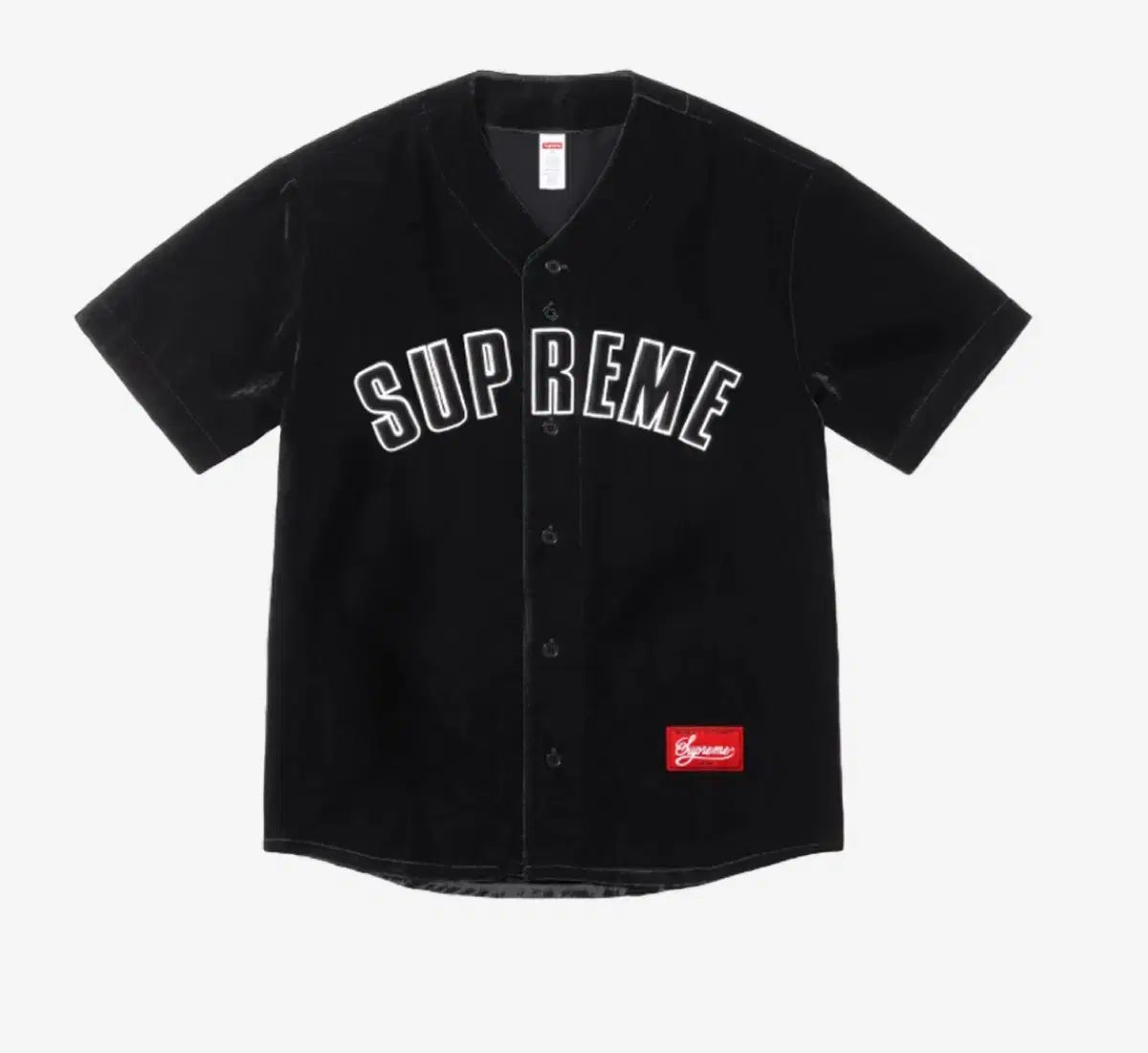 Supreme(シュプリーム) ベロア ベースボール ジャージ 黒 25ss