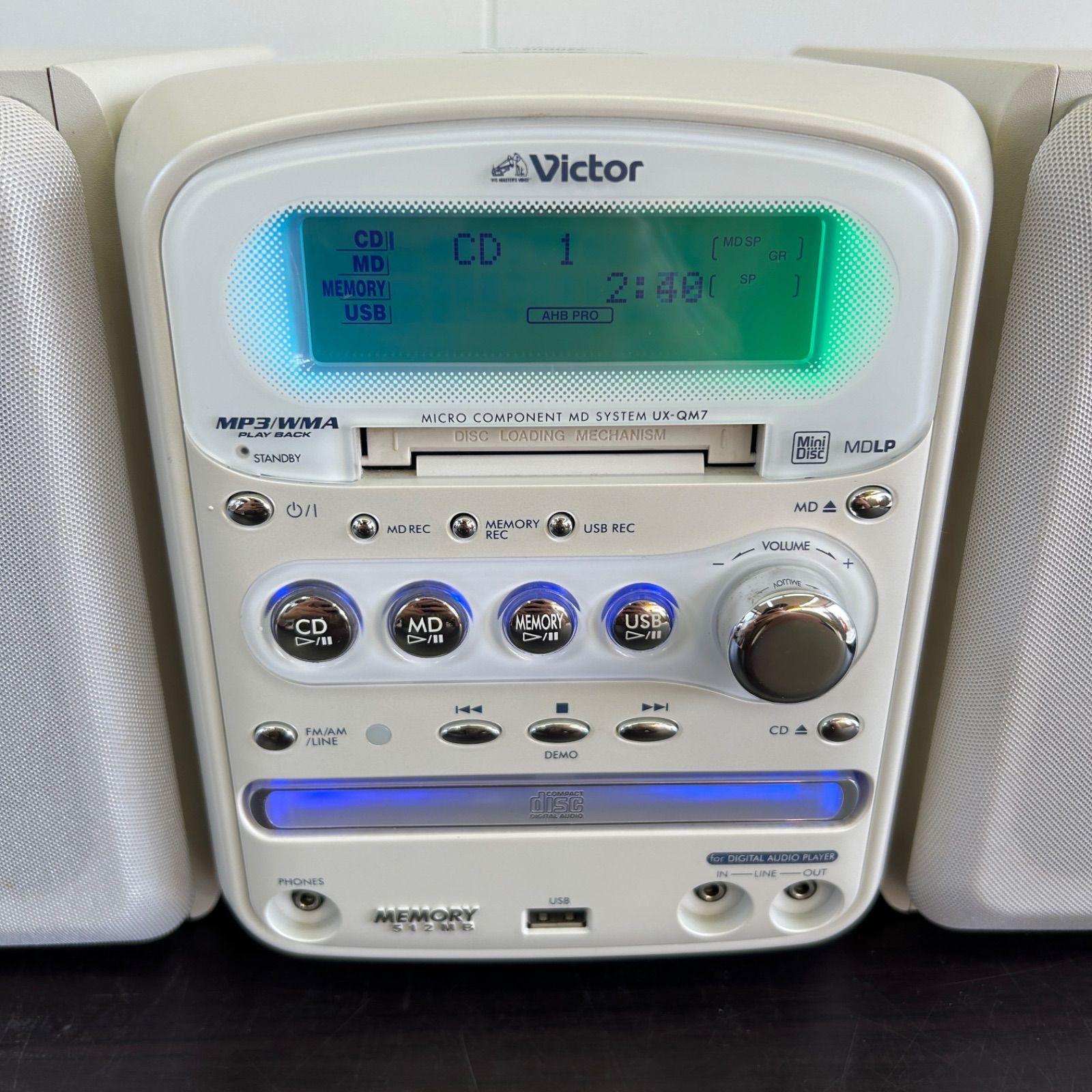 【美品】Victor UX-QM7 CD/MDミニコンポ 2006年製 ビクター 美品】Victor ビクター UX-QM7 CD/MD ミニコンポ 2006年製
