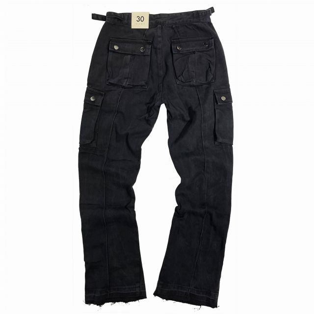 【送料無料】mnml FRONT ZIP カーゴ パンツ フレアカット ブーツカット ブラック 黒 CARGO PANTS Black ミニマル