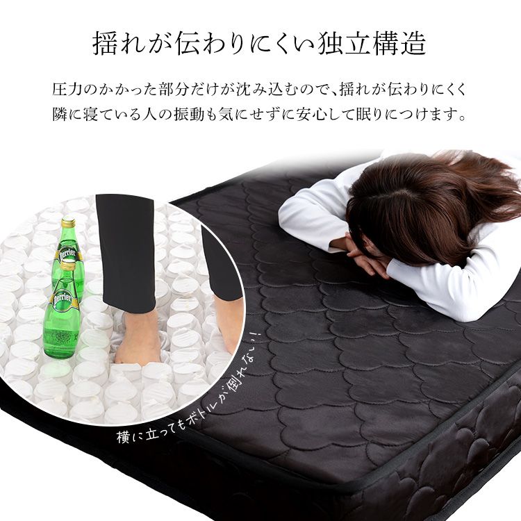 パイン材高さ2段階調整脚付きすのこベッドポケットコイルマットレスダブル