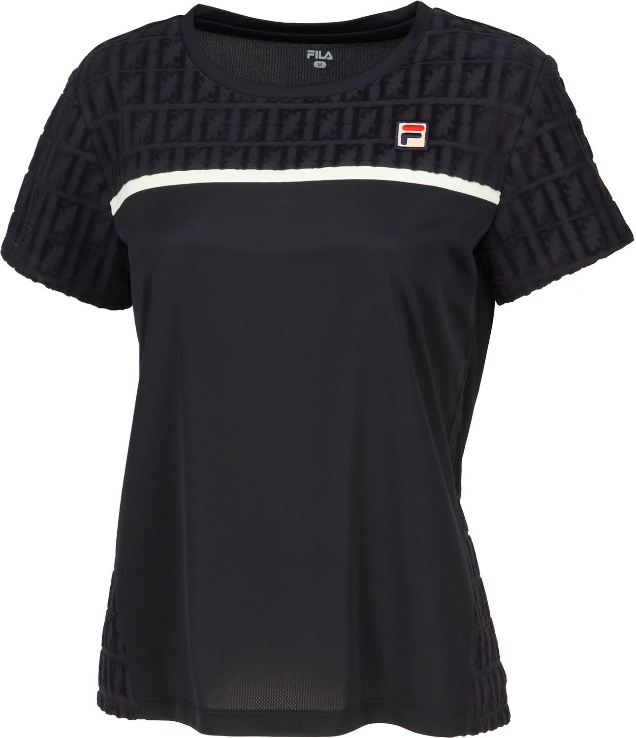 フィラ FILA テニス ゲームシャツ レディース ウィメンズ 女性 大人 半袖 Tシャツ トップス ウェア ロゴ 部活動 クラブ サークル スクール 練習 試合 大会 トレーニング EL0250 04Z グレー