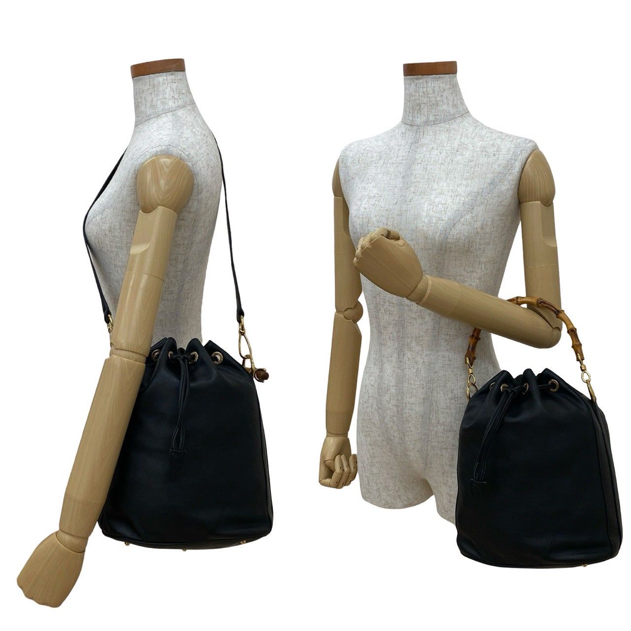 美品 GUCCI オールドグッチ 巾着 バンブー 2way ショルダーバッグ