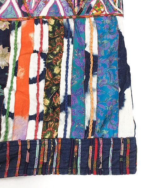 90s SANDY STARKMAN 編み込みフリンジジャケット インド製 Sandy Starkman Jacket Womens Small Art to Wear Silk Rayon