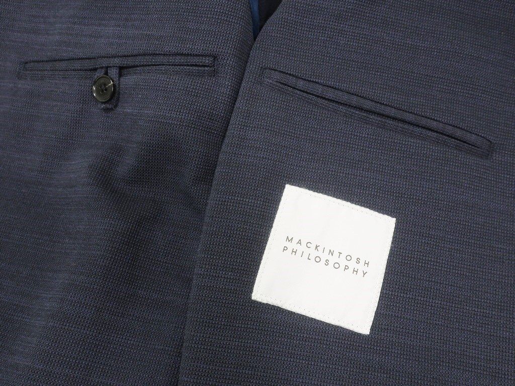 【中古】マッキントッシュフィロソフィー MACKINTOSH PHILOSOPHY ポリエステルコットンジャージー 2B カジュアルジャケット ネイビー【サイズ42】【メンズ】-7