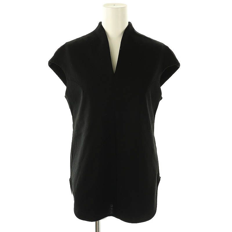 mame kurogouchi / ノースリーブカットソー/2/コットン/ブラック/MM24FW-JS018 マメクロゴウチ Mame Kurogouchi 24AW Cotton Jersey French Sleeve
