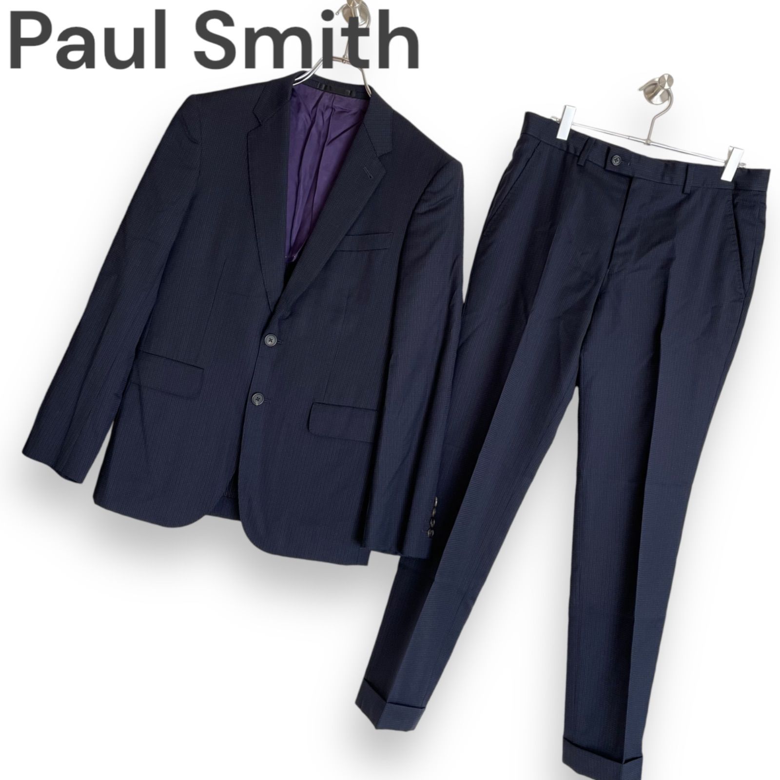 ポールスミスロンドンロロピアーナセットアップスーツネイビービジネス