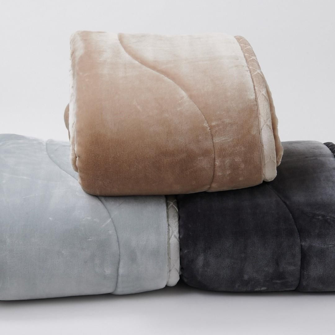 ♥ 帝人 TEIJIN 厚であったかいTEIJINの縦型わた入りの毛布 D AQUA 86630309 帝人 厚手 中綿 ダブル あったか ふんわり